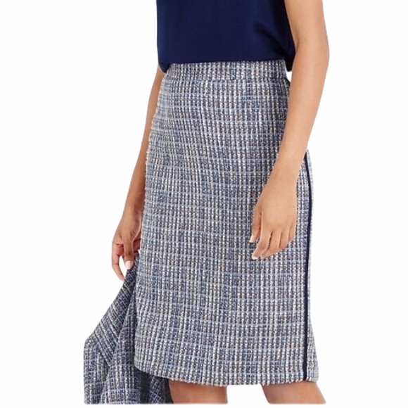 J. Crew Dresses & Skirts - J. Crew Pencil Blue Plaid Skirt Size 4 NEW!